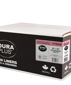 DuraPlus Can Liner - LLDPE - 26" x 36" - X Strong - Transparent - 125 Pack