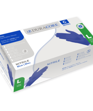 DuraCore Blue Nitrile Exam Gloves Large - 10 x 300/box=3000 pcs)