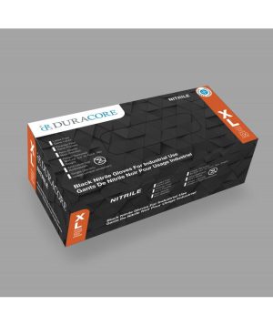 DuraCore Black Nitrile Gloves Industrial - 6 Mil 100 Pcs/Box Powder-Free